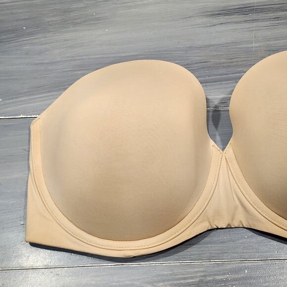 Calvin Klein Naked Glamour Strapless Push-Up Bra 36DD QF5677 Beige - Picture 3 of 12